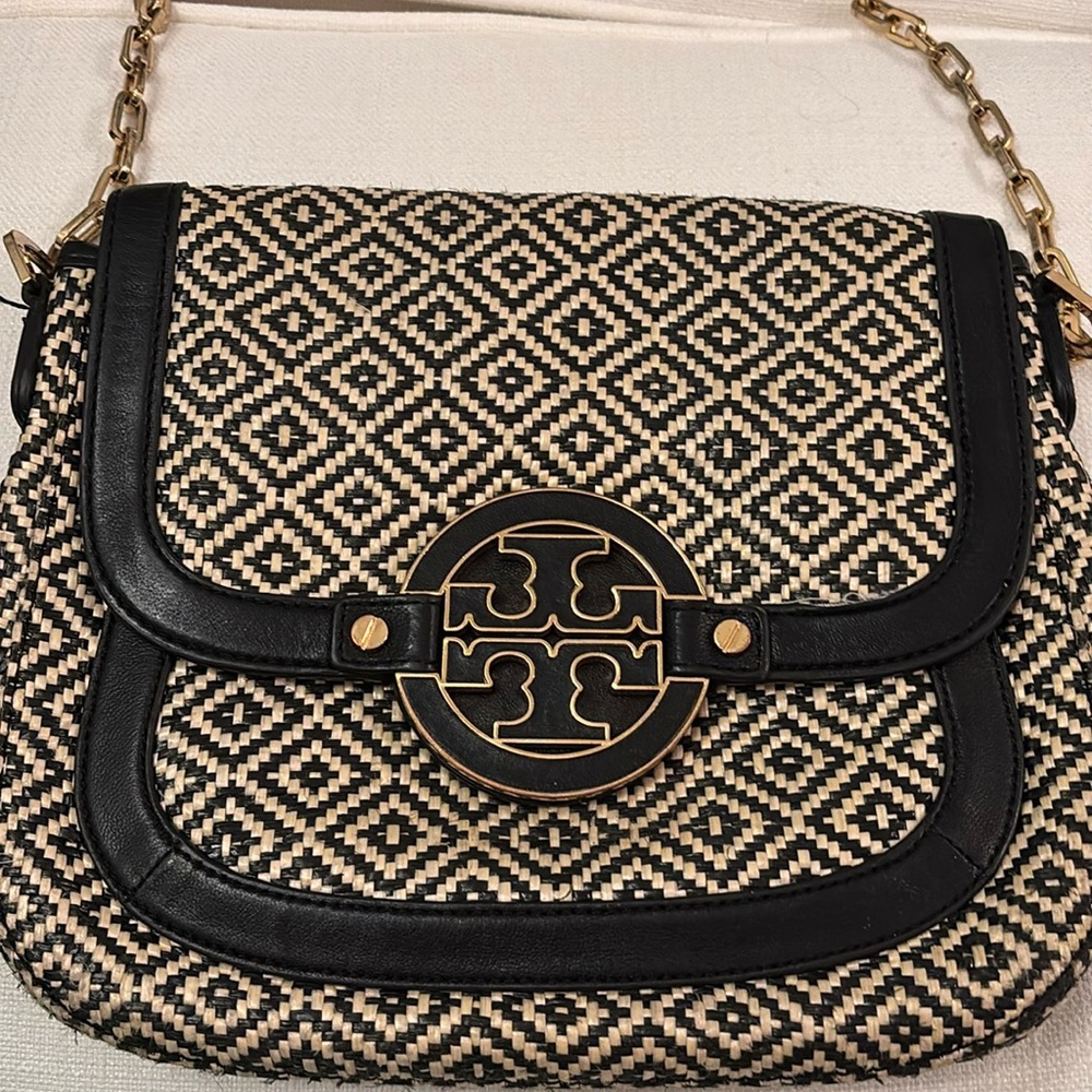 Tory Burch Black and Cream Crossbody Bag
